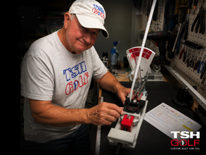 Tony working in the TSH Golf club building shop