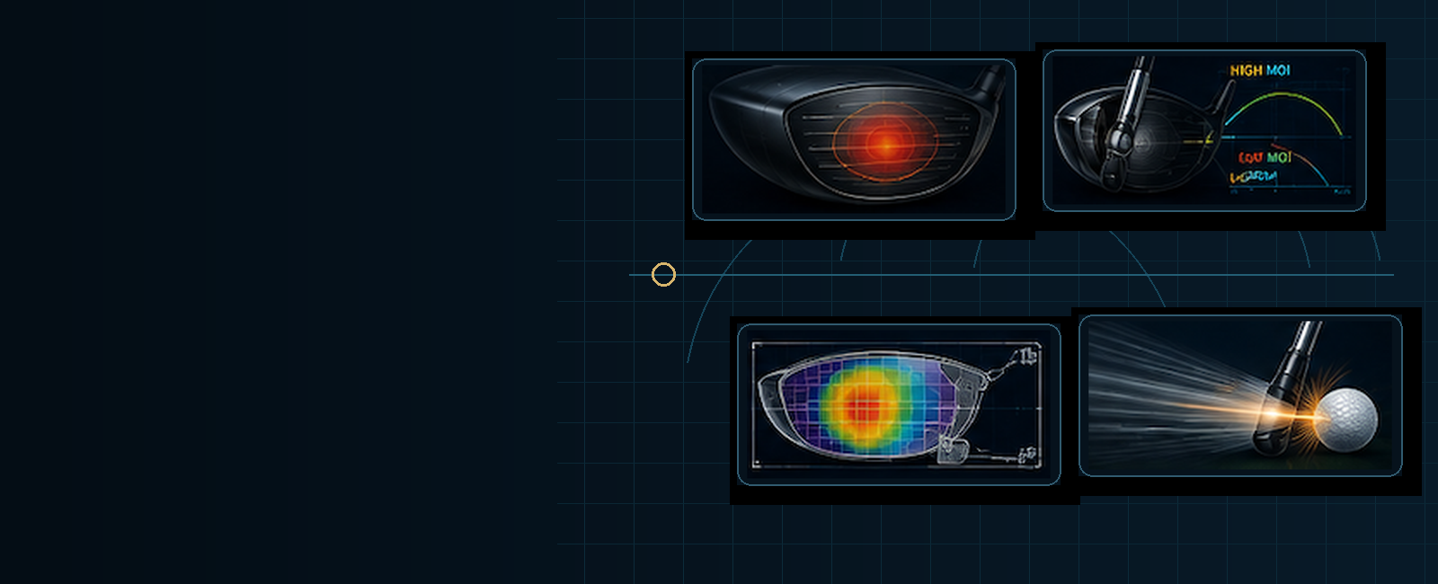Golf clubhead engineering concepts including CG, MOI and face technology