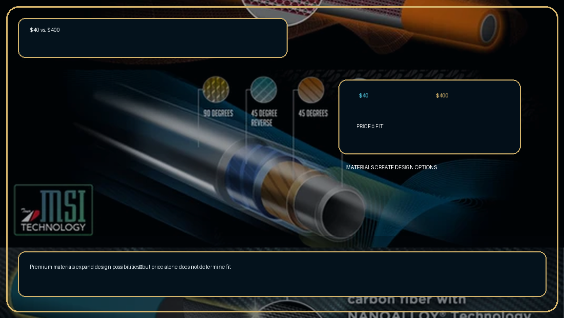 Forty dollar versus four hundred dollar golf shaft engineering comparison
