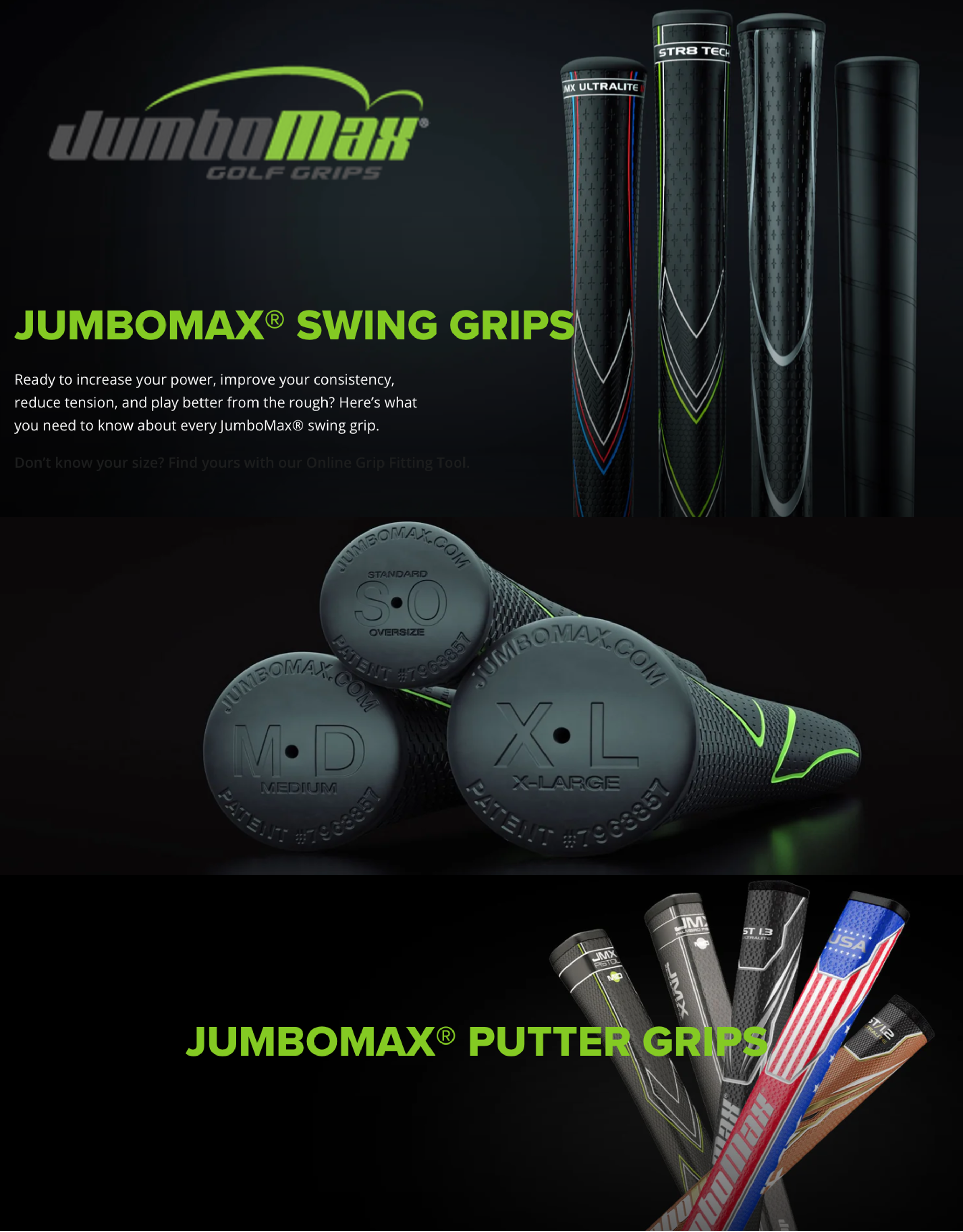 JumboMax swing and putter grips