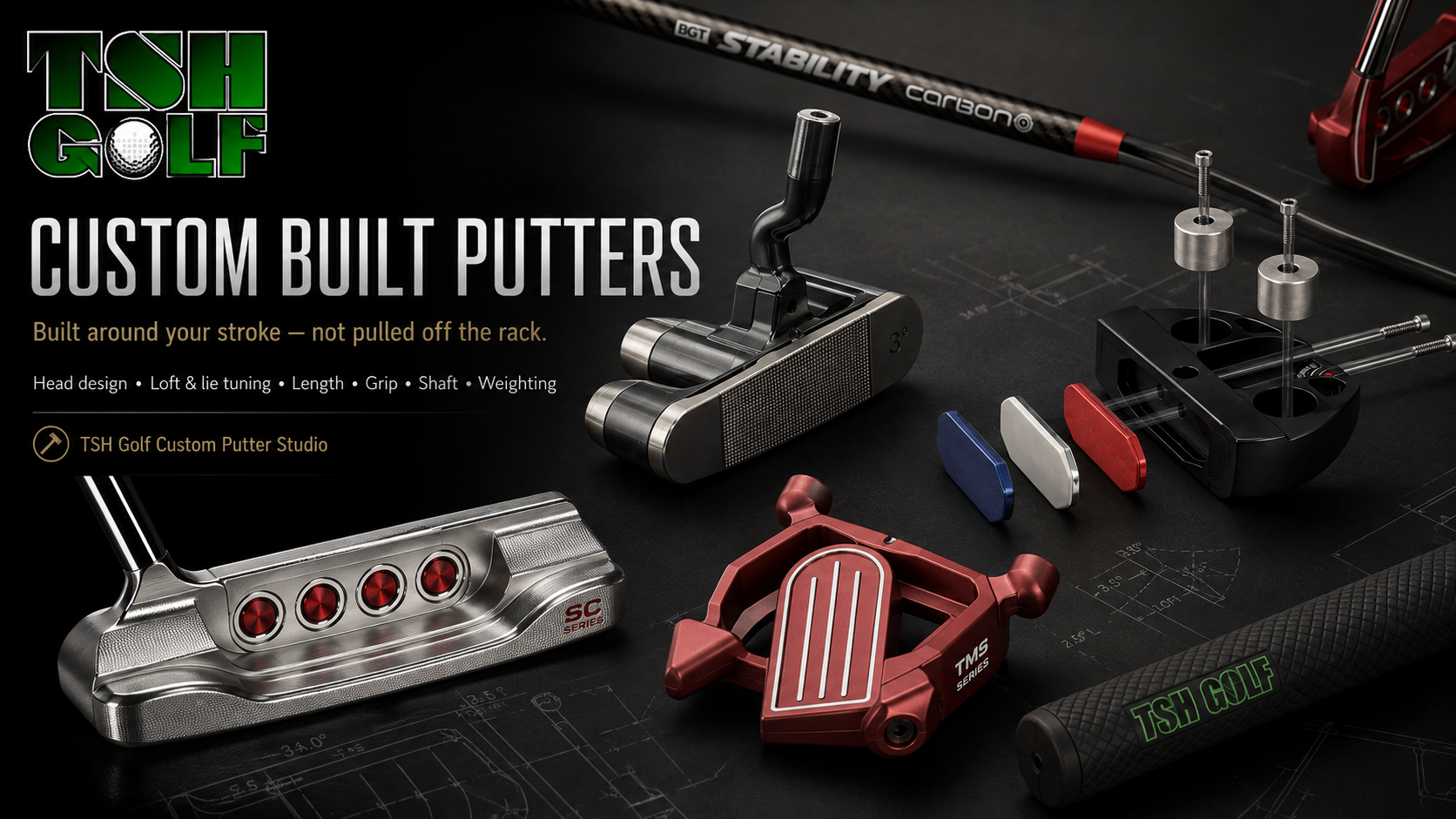 TSH Golf custom built putter workshop showcase